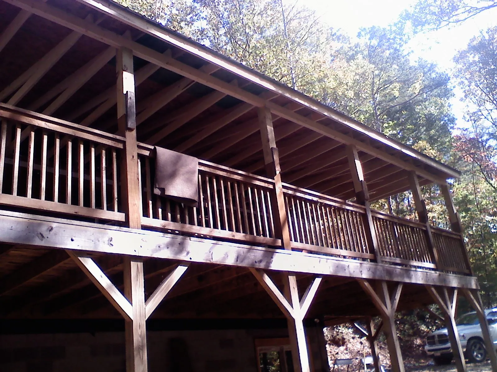 Timber framing under a new elevated porch and deck — Roof Leak Repair in Bean Station by Roofing Brothers